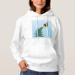 Cartoon Bird Christmas Tree Star Hoodie