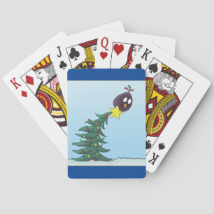 Cartoon Bird Christmas Tree Star Playing Cards