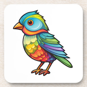 Cartoon bird illustration coaster