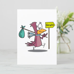 Cartoon Bird Migrating South Travelling Invitation