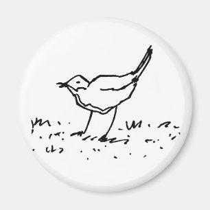 Cartoon Bird Pen Art Drawing Magnet