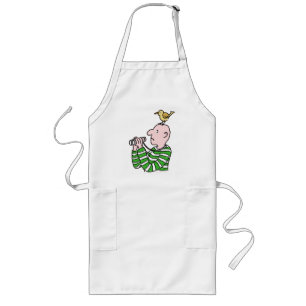 Cartoon Bird Watcher & Bird Long Apron