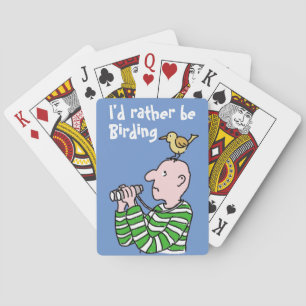 Cartoon Bird Watcher & Bird Playing Cards
