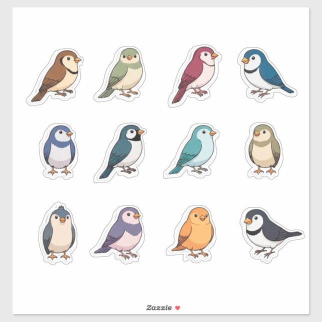 Cartoon Birds for Decor, Crafts & Gifts (Sheet)