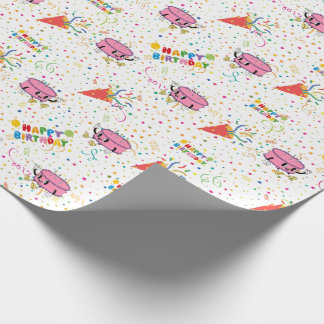Cartoon Birthday Celebration Wrapping Paper