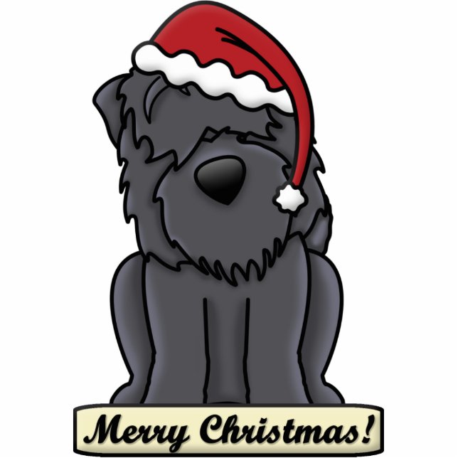 Cartoon Black Russian Terrier Christmas Ornament Photo Sculpture Decoration (Front)