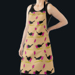 Cartoon Blackbird Eating A Ice Cream Pattern Apron<br><div class="desc">Cute funny cartoon kawaii blackbird eating a popsicle on the beach in a hot sunny summer day pattern. The ice cream is strawberry flavoued and he really enjoys it.</div>