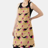 Cartoon Blackbird Eating A Ice Cream Pattern