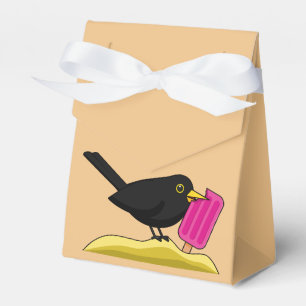 Cartoon Blackbird Eating An Ice Cream Favour Box