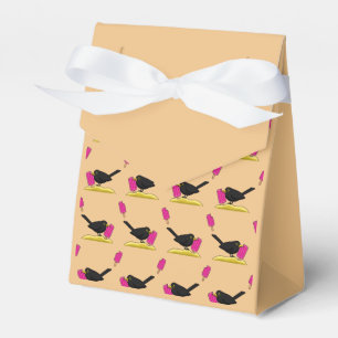 Cartoon Blackbird Eating An Ice Cream Pattern Favour Box