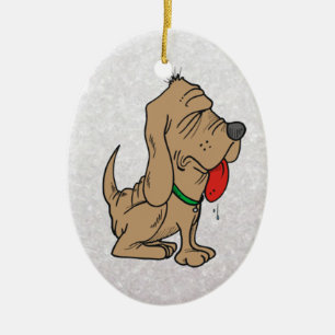 cartoon bloodhound ceramic tree decoration
