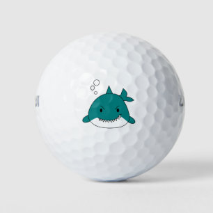 Cartoon Blue And White Shark Golf Balls
