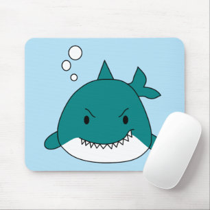 Cartoon Blue And White Shark Mouse Mat