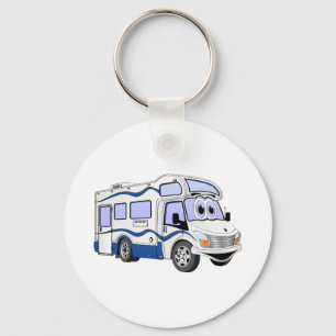 Cartoon Blue Camper Key Ring