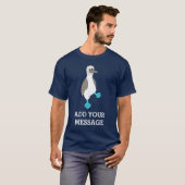Cartoon Blue-Footed Booby Bird Graphic T-Shirt (Front Full)