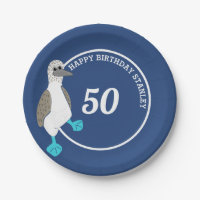 Cartoon Blue-Footed Booby Bird Party