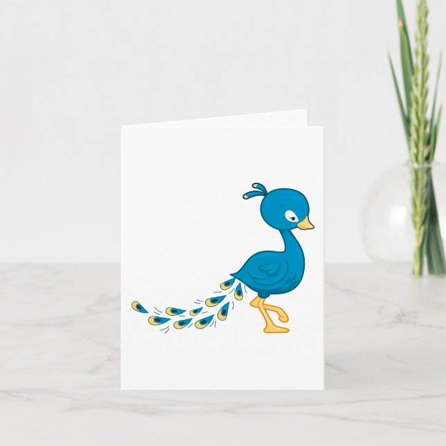 Cartoon Blue Peacock Bird Card (Creator Uploaded)
