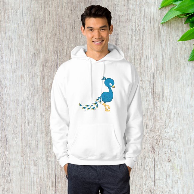 Cartoon Blue Peacock Bird Hoodie (Creator Uploaded)