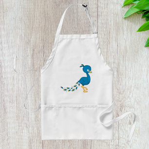 Cartoon Blue Peacock Bird Standard Apron