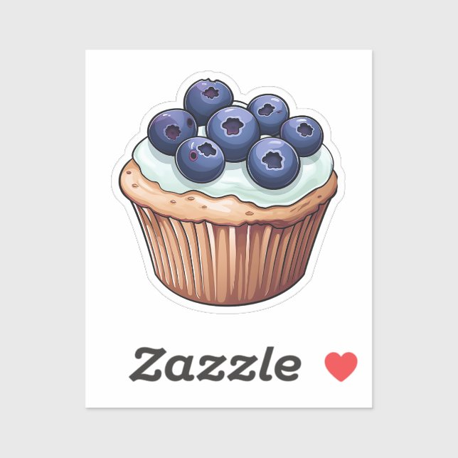 Cartoon blueberry cupcake (Sheet)