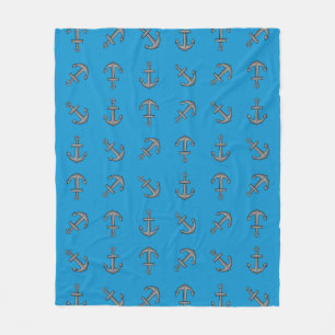 Cartoon Boat Anchor Set Fleece Blanket