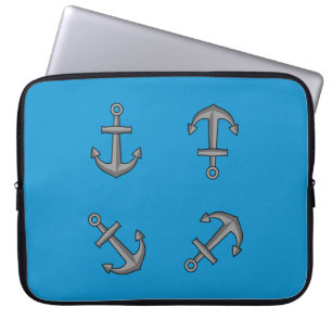 Cartoon Boat Anchor Set Laptop Sleeve