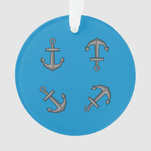 Cartoon Boat Anchor Set Ornament