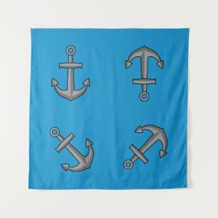 Cartoon Boat Anchor Set Tapestry