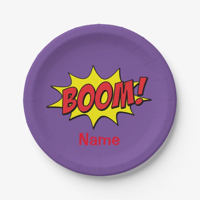 Cartoon Boom Thunder_Cove Paper Plate (Front)