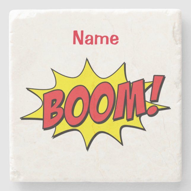 Cartoon Boom Thunder_Cove  Stone Coaster (Front)