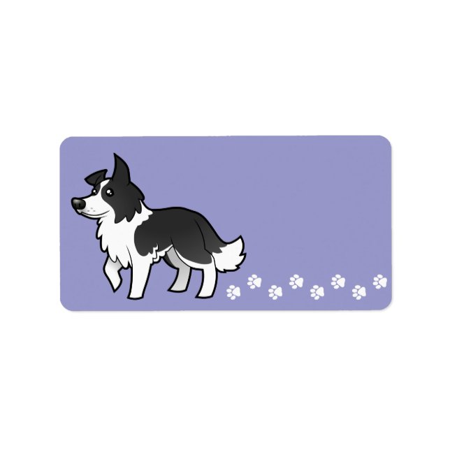 Cartoon Border Collie Label (Front)