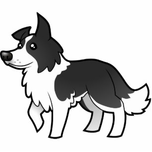 Cartoon Border Collie Photo Sculpture Magnet