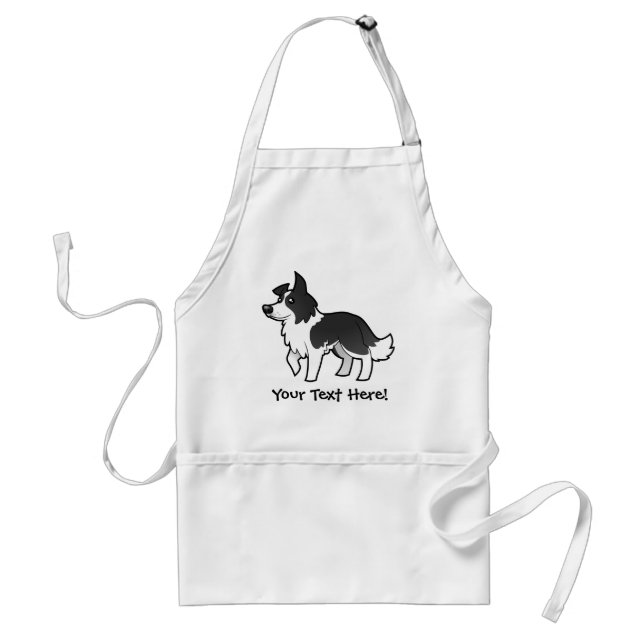 Cartoon Border Collie Standard Apron (Front)