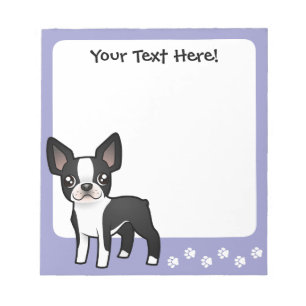 Cartoon Boston Terrier Notepad