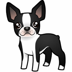 Cartoon Boston Terrier Photo Sculpture Magnet