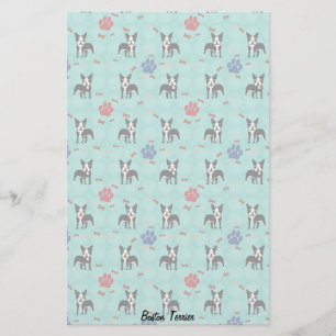Cartoon Boston Terrier Stationery