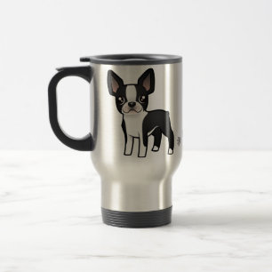 Cartoon Boston Terrier Travel Mug
