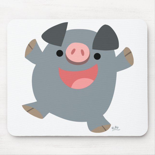 Cartoon Bouncy Pig mousepad (Front)