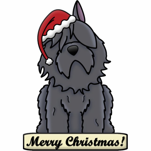 Cartoon Bouvier des Flandres Christmas Ornament Photo Sculpture Decoration (Front)