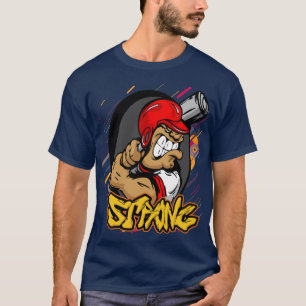 Cartoon Boxer Graphic T-Shirt