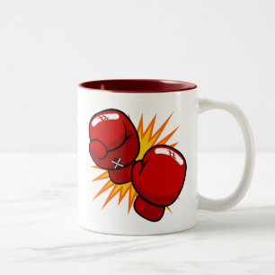 Cartoon Boxing Gloves Two-Tone Coffee Mug