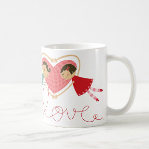 Cartoon Boy and Girl in Love Fun Valentine Day Mug