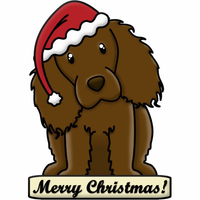 Cartoon Boykin Spaniel Christmas Ornament Photo Sculpture Decoration (Front)