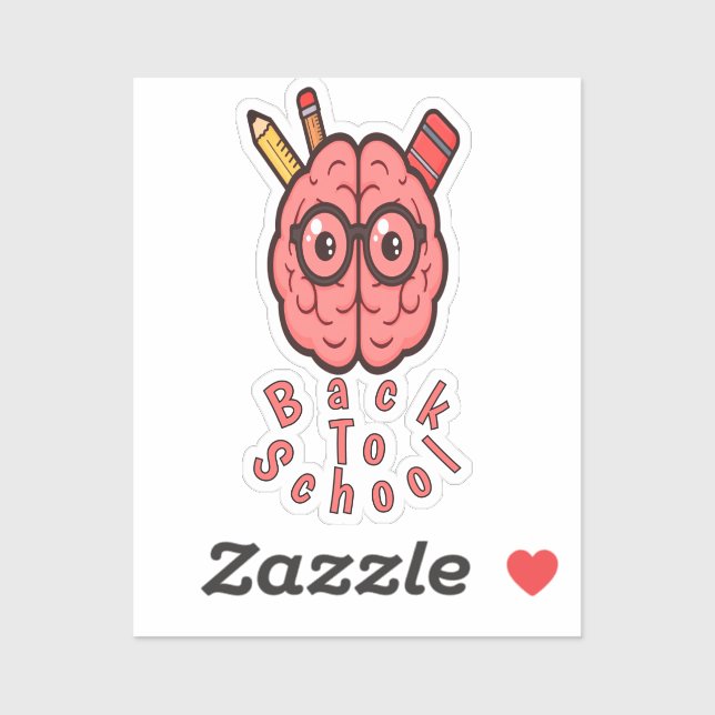 Cartoon Brain Educational Sticker Pack – Fun Study (Sheet)