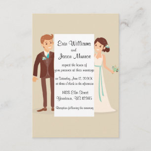 Cartoon Bride and Groom Invitation