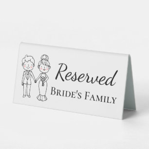 Cartoon Bride Groom Brides Family Reserved Wedding