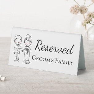 Cartoon Bride Groom Grooms Family Reserved Wedding