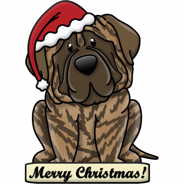 Cartoon Brindle Mastiff Photo Sculpture Decoration (Front)