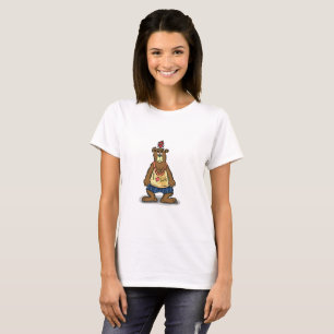 Cartoon Brown bear standing on his back feet T-Shirt
