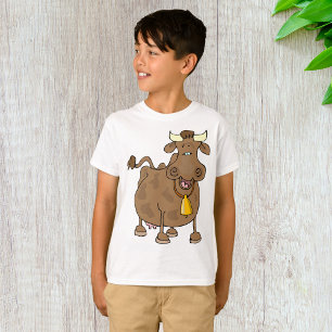 Cartoon Brown Cow T-Shirt